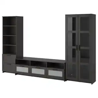 IKEA Brimnes tv-løsning/vitrinedører, svart, 320x41x190 cm tilbud
