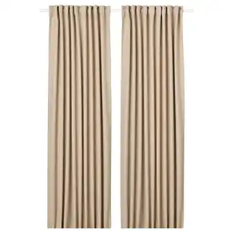 IKEA Annakajsa Lysdempende gardiner, beige, 145x250 cm tilbud