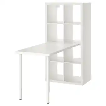 IKEA Kallax / linnmon Bordkombinasjon, hvit, 77x139x147 cm tilbud
