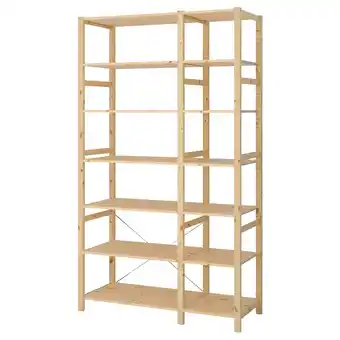 IKEA Ivar 2 seksjoner/hyller, furu, 134x50x226 cm tilbud