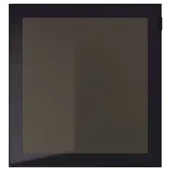 IKEA Glassvik Vitrinedør, svart/røkfarget glass, 60x64 cm tilbud
