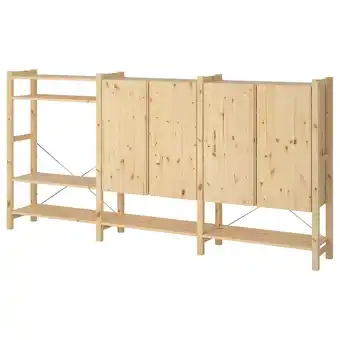 IKEA Ivar 3 seksjoner/hyller/skap, furu, 259x30x124 cm tilbud