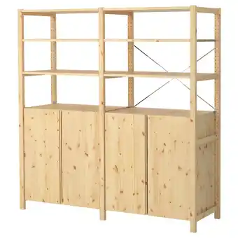 IKEA Ivar 2 seksjoner/hyller/skap, furu, 174x50x179 cm tilbud