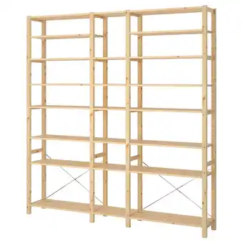 IKEA Ivar 3 seksjoner/hyller, furu, 219x30x226 cm tilbud