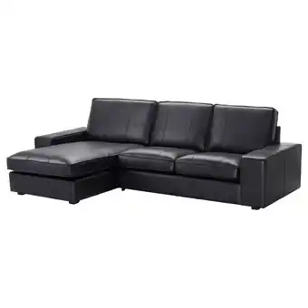 IKEA Kivik 3-seters sofa, med sjeselong/grann/bomstad svart tilbud
