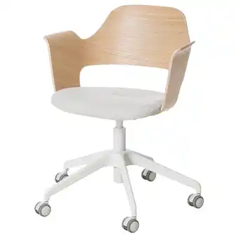 IKEA FjÄllberget Konferansestol med hjul, hvitbeiset eikefiner/gunnared beige tilbud