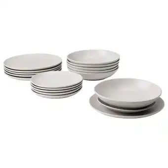 IKEA FÄrgklar Servise, 18 deler, matt lys grå tilbud