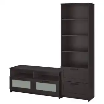 IKEA Brimnes Tv-møbel, kombinasjon, svart, 180x41x190 cm tilbud