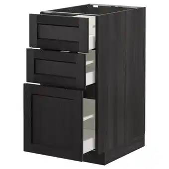IKEA Metod Benkeskap med 3 skuffer, svart/lerhyttan svartbeiset, 40x60 cm tilbud