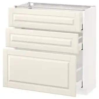 IKEA Metod / maximera Benkeskap med 3 skuffer, hvit/bodbyn offwhite, 80x37 cm tilbud