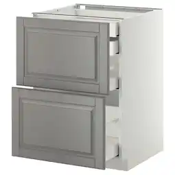 IKEA Metod / maximera Benkeskap 2 fr/2 l/1 m/1 h skuff, hvit/bodbyn grå, 60x60 cm tilbud