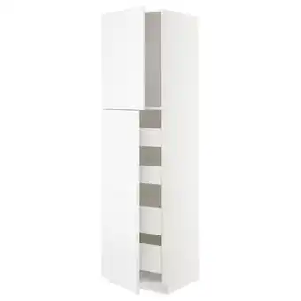 IKEA Metod / maximera Høyskap med 2 dører/4 skuffer, hvit/axstad matt hvit, 60x60x220 cm tilbud