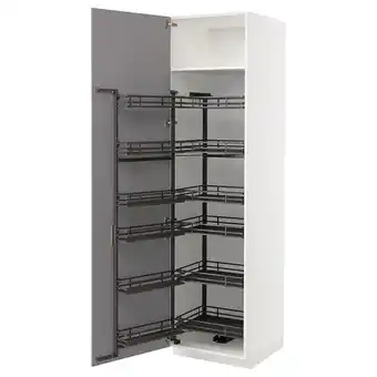 IKEA Metod Høyskap med uttrekkspiskammers, hvit/bodbyn grå, 60x60x220 cm tilbud