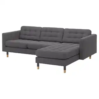 IKEA Landskrona 3-seters sofa, med sjeselong/gunnared mørk grå / tre tilbud