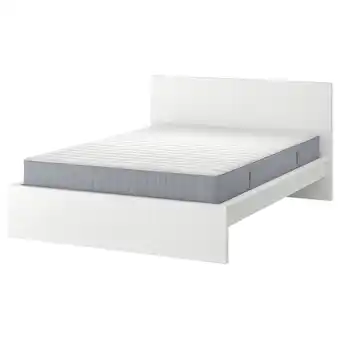 IKEA Malm Seng med madrass, hvit/valevåg fast, 140x200 cm tilbud