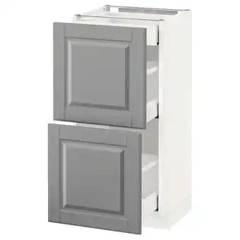 IKEA Metod / maximera Benkeskap 2 fronter/3 skuffer, hvit/bodbyn grå, 40x37 cm tilbud