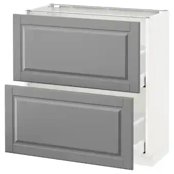 IKEA Metod Benkeskap med 2 skuffer, hvit/bodbyn grå, 80x37 cm tilbud