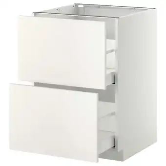 IKEA Metod Benkeskap 2 fr/2 h skuff, hvit/veddinge hvit, 60x60 cm tilbud