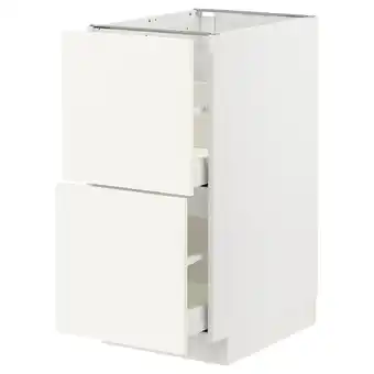IKEA Metod / maximera Benkeskap 2 fr/2 h skuff, hvit/vallstena hvit, 40x60 cm tilbud