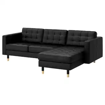 IKEA Landskrona 3-seters sofa, med sjeselong/grann/bomstad svart/tre tilbud