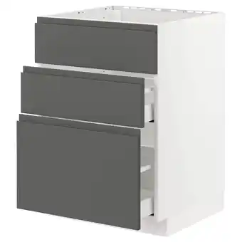 IKEA Metod / maximera Benkesk f oppv +3 fr/2 sk, hvit/voxtorp mørk grå, 60x60 cm tilbud