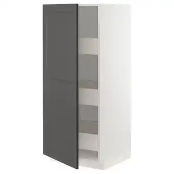 IKEA Metod / maximera Høyskap m skuffer, hvit/axstad mørk grå, 60x60x140 cm tilbud