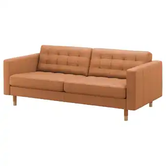 IKEA Landskrona 3-seters sofa, grann/bomstad gyllenbrun/tre tilbud