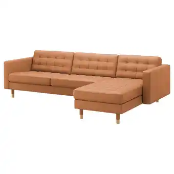 IKEA Landskrona 4-seters sofa, med sjeselong/grann/bomstad gyllenbrun/tre tilbud