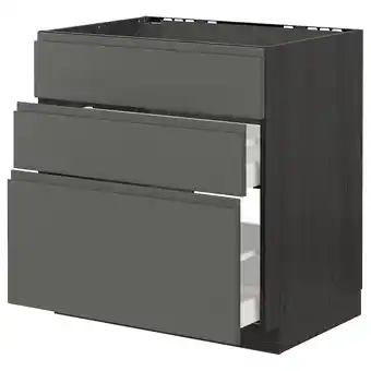 IKEA Metod / maximera Benkesk f oppv +3 fr/2 sk, svart/voxtorp mørk grå, 80x60 cm tilbud
