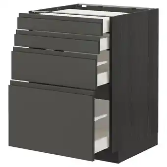 IKEA Metod / maximera Benkesk 4 fr/4 sku, svart/voxtorp mørk grå, 60x60 cm tilbud
