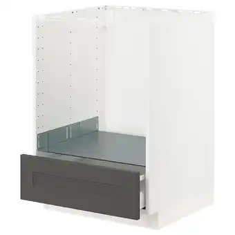 IKEA Metod / maximera Benkeskap for ovn, m skuff, hvit/axstad mørk grå, 60x60 cm tilbud