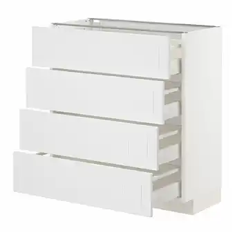IKEA Metod / maximera Benkesk 4 fr/4 sku, hvit/stensund hvit, 80x37 cm tilbud