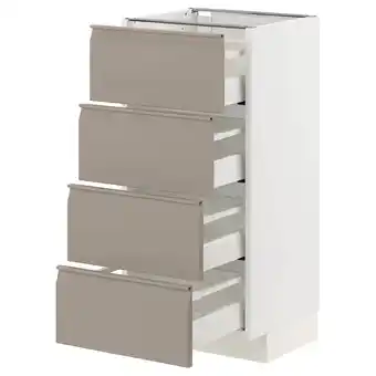 IKEA Metod / maximera Benkesk 4 fr/4 sku, hvit/upplöv matt mørk beige, 40x37 cm tilbud
