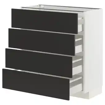 IKEA Metod / maximera Benkesk 4 fr/4 sku, hvit/nickebo matt antrasitt, 80x37 cm tilbud