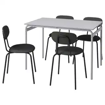 IKEA GrÅsala / ÖstanÖ Bord og 4 stoler, grå/remmarn mørk grå, 110 cm tilbud