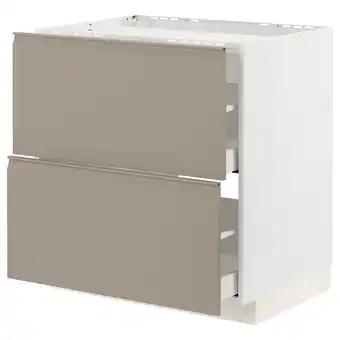 IKEA Metod / maximera Benkeskap f pltopp/2 sk, hvit/upplöv matt mørk beige, 80x60 cm tilbud