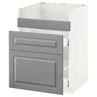 IKEA Metod Benkeskap til havsen/3 front/2 sk, hvit/bodbyn grå, 60x60 cm tilbud