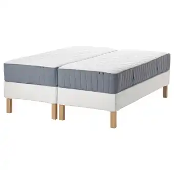 IKEA EspevÄr/vÅgstranda Kontinentalseng, hvit/fast/medium lys blå, 180x200 cm tilbud