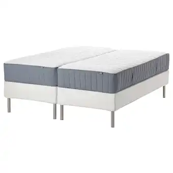 IKEA EspevÄr/vÅgstranda Kontinentalseng, hvit/fast/medium lys blå, 180x200 cm tilbud