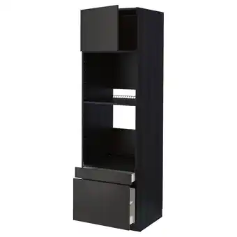 IKEA Metod / maximera Høyskap f ov/komb ov m sk/2 sk, svart/nickebo matt antrasitt, 60x60x200 cm tilbud