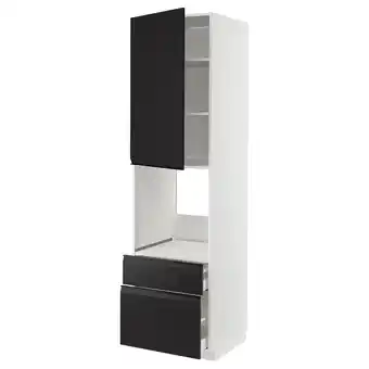 IKEA Metod / maximera Høyskap for ovn +dør/2 skuffer, hvit/upplöv matt antrasitt, 60x60x220 cm tilbud