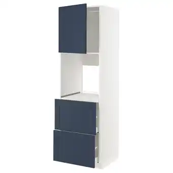 IKEA Metod / maximera Høyskap f ov m sk/2 fr/2 h skuffer, hvit Axstad/matt blå, 60x60x200 cm tilbud