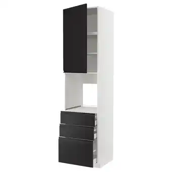 IKEA Metod / maximera Høyskap for ovn med dør/3 skuffer, hvit/upplöv matt antrasitt, 60x60x240 cm tilbud