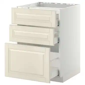 IKEA Metod / maximera Benkeskap for platetopp/3 fr/3 sku, hvit/bodbyn offwhite, 60x60 cm tilbud