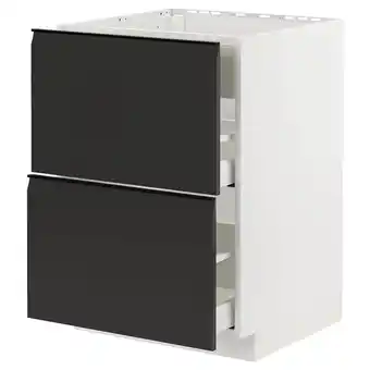 IKEA Metod / maximera Benkeskap t platetopp/vent, skuff, hvit/upplöv matt antrasitt, 60x60 cm tilbud