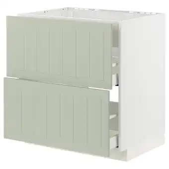 IKEA Metod / maximera Benkeskap t platetopp/vent, skuff, hvit/stensund lys grønn, 80x60 cm tilbud