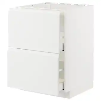 IKEA Metod / maximera Benkeskap t platetopp/vent, skuff, hvit/voxtorp matt hvit, 60x60 cm tilbud