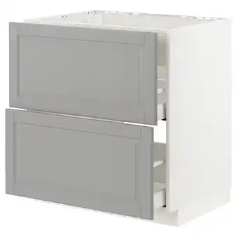 IKEA Metod / maximera Benkeskap t platetopp/vent, skuff, hvit/bodbyn grå, 80x60 cm tilbud