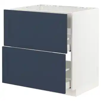IKEA Metod / maximera Benkeskap t platetopp/vent, skuff, hvit Axstad/matt blå, 80x60 cm tilbud