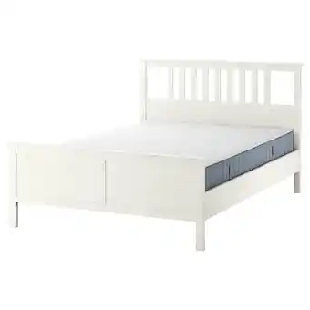 IKEA Hemnes Seng med madrass, hvit beis/valevåg medium, 160x200 cm tilbud